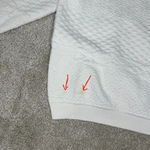 Vince Jacquard Pullover Sweatshirt 3/4 Sleeve Textured Cotton Blend White Size L Photo 14