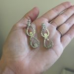 Dangling Teardrop Earrings Silver Rhinestone Evening Formal Jewelry Event Demure Photo 3