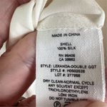 Theory  Women's Silk Blouse Size Large‎ White Ruffle Hem & Sleeves Corporate Work Photo 6