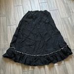 12th Tribe Black Maxi A-Line Skirt with Ruffled Tie Front Photo 6
