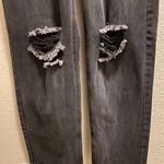 White Fox Boutique  Current Moment Black Acid Wash Distressed Cut Out Jean Size S Photo 5