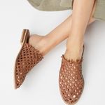 Free People  Mirage Woven Leather Flat Sandals in Brown EU Size 37 Photo 1