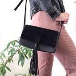 BP Black Suede Faux Leather Crossbody Bag Photo 0