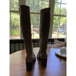 See by Chloe Gray Leather Boots Horsebit Silver Boho Chic Square Toe Heeled 40 Size 9 Photo 5