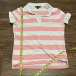Ralph Lauren Lauren Pink and White Horizontal Striped Polo Shirt Medium Photo 11