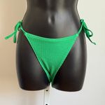 Aerie  sz L top M bottom Green Ribbed Drawstring Bikini Set Adjustable‎ Tie Swim Photo 2