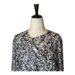 IRO  Dress Women Small Ivory Black Chiffon Floral Print Long Sleeve Mini‎ Photo 2