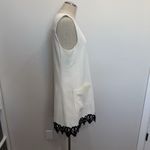 See By Chloe 40 US XS Crepe Mini Dress Jumper A-Line V-Neck Lace Hem Oversized Photo 2