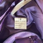 Women’s Purple Mermaid Fit Prom Party Dress Sparkly Sequins Lace Up Back Size 8 Photo 7