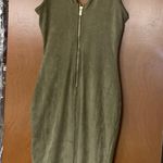 Privy New  faux suede beautiful green dress Photo 6