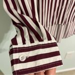 Velvet Heart  Rayon Striped Button Down Blouse, Soft Rose & White, Size M Photo 6