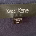 Karen Kane Tie Dye Tunic Top Watercolor Jersey Knit Top Red White and Blue Navy Photo 5