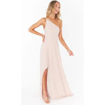 Show Me Your Mumu NWOT SMY MuMu Shannon One Shoulder Formal Dress Maxi‎ Size XS Dusty Blush Crisp Photo 1