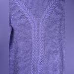 Talbots Wool Blend Sweater Purple Cable Knit Mock Turtleneck Womens Size Medium Photo 2