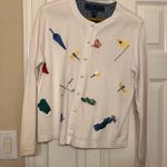 Karen Scott Golf Cardigan-embroidery and golf ball buttons-SO CUTE - Vintage  Photo 0