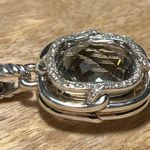 David Yurman Sterling Silver Diamond Prasiolite Labyrinth Enhancer Pendant Photo 4