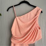 Lulus Cut and Run Peach Ruched Cutout Asymmetrical Bodycon Mini Dress Photo 12