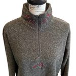 Victoria's Secret VS Victoria Secret Country 1/4 Zip Fleece Pullover Gray Small Floral Vintage Y2K Photo 1