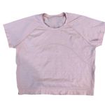 Lululemon  Cropped Swiftly Short Sleeve Pink Women's Size 10 Athlesiure Yoga Photo 0