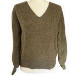 Madewell Thornton Ribbed Knit Balloon Sleeve Sweater Boxy V Neck Womens Small Photo 0
