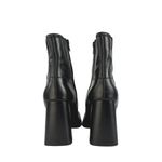 Free People  Naomi Women's Black Leather Square Toe Block Heel Zip Ankle Boots 8 Photo 2