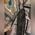 Black Blue Paisley Blouse w crochet back design by Meadow Rue M boho flowy Size M Photo 6