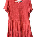 Torrid  Coral Smocked Baby Doll Top Blouse‎ Size 0 Beach Summer Colorful Photo 0