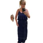 Sweet Lovely  By Jen Navy Maxi Dress Size Medium Photo 14