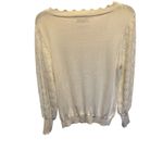 Liz Claiborne  Womens Cream Scallop Neck Pullover Sweater Holiday Work Size Large Photo 1