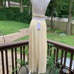 Cream Pleated Halter Maxi Gown Yellow Size 8 Photo 3
