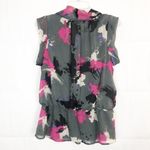 Xhilaration  Womens Top Medium Floral Chiffon Office Career Business Party Dressy Photo 3