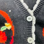 Vintage Joan steele knit crochet sleeveless floral sweater vest shirt large Red Photo 3