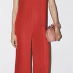 ZARA  Red Pleated Jumpsuit(Size Small) Photo 0