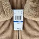 Ultra Flirt Stretch Ribbed Fitted Long Sleeve Zip Front Faux Fur Collar Sweater Photo 7