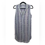 Equipment  Silk Snakeskin Print Shirtdress‎ Button Up Shift Dress Size SMALL Blue Photo 2