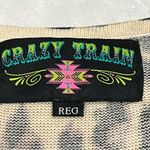 Crazy Train reg Multicolor Leopard animal Print Tunic poncho fringe hem floral Photo 1