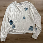 Lauren Moshi  White Long Sleeve Denim Patch Shirt Photo 0