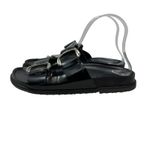 ZARA  Slide Sandals Buckles Double Strap Faux‎ Leather Black Size 41 US 10 Photo 8