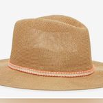 Vince Camuto Light Brown Beige Orange Ribbon Cowboy Wide Brim Straw Hat Photo 7