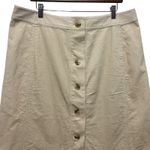 Banana Republic Women Skirt 16 Beige Corduroy Button Front Midi Western Cowgirl Photo 2