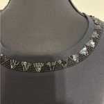 Talbots Black Long Sleeve Top with beaded and sequin Neckline Size Large Petite Photo 2