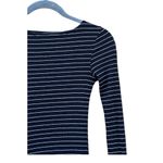 Reformation Black and White Stripe Pinstripe Ribbed Knit Mini Dress Medium Photo 2