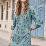 Boden Blue Floral Dress Blue Size 6 Photo 0