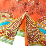 Y2K Muse Boston Proper Halter Mini Dress Mandala Sequin Silk Orange Women Size 2 Photo 4