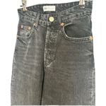ZARA black faded denim jeans, distressed ankle trim, Sz 0 Photo 2