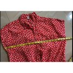 Old Navy Women's Linen Blend Top Red White Blue Front Tie Short Sleeve Med EUC Photo 7