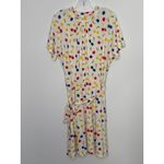 Modcloth Cherry Print retro swing Fit & Flare Dress mock neck & belt XL Photo 8