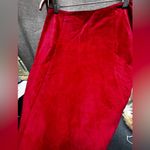 W By Worth  💯 Genuine RED Suede Leather Skirt size 4 Photo 5