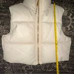 Rebecca Minkoff  Women’s Size S Natural Cream Vegan Leather Cropped Puffer Vest Photo 9