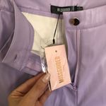 Missguided NWT Lilac Purple Tall Vegan Leather Straight Leg Pants Size US 6 Photo 4